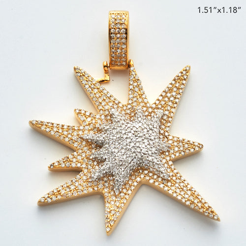 10KY 1.15CTW DIAMOND EXPLOSION EMOJI PENDANT