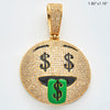 10KY 3.15CTW DIAMOND MONEY FACE EMOJI PENDANT