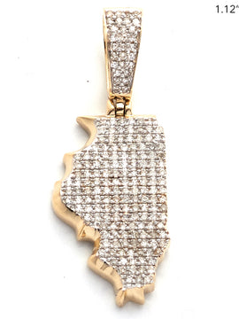 10KY 0.40CTW DIAMOND 3D STATE PENDANT