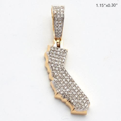 10KY 0.25CTW DIAMOND 3D STATE PENDANT