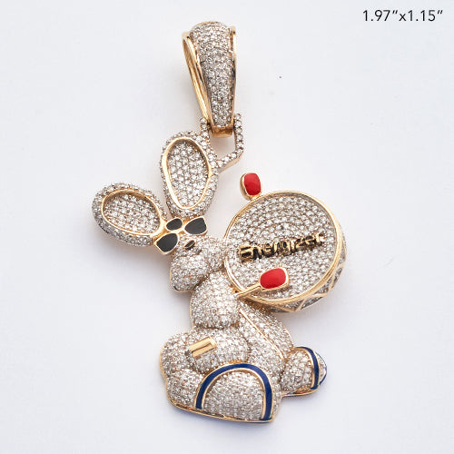 10KY 1.75CTW DIAMOND BATTERY RABBIT PENDANT