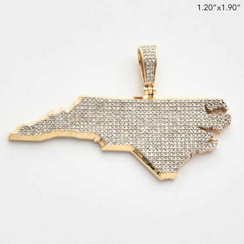 10KY 1.10CTW MICROPAVE DIAMOND 3-D STATE PENDANT