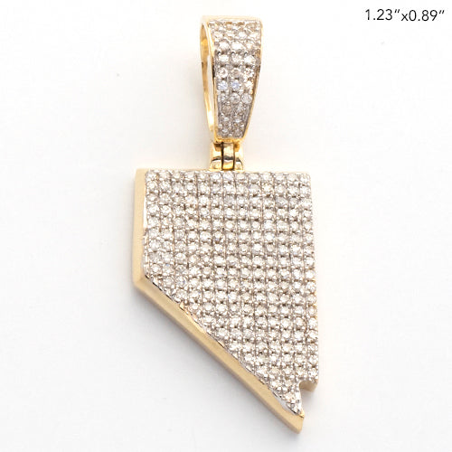 10KY 0.50CTW MICROPAVE DIAMOND 3D STATE PENDANT