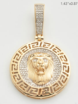 10KY 0.25CTW DIAMOND LION HEAD MEDALLION WITH