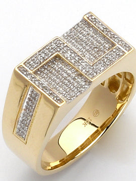 10KY 0.35CTW MICROPAVE DIAMOND MENS RING - Z