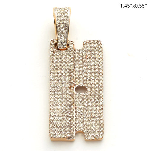 10KY 1.20CTW MICROPAVE DIAMOND RAZOR BLADE PENDANT