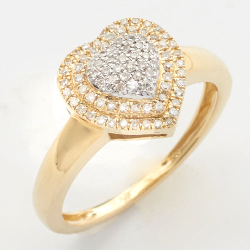 10KY+W TWO TONE 0.25CTW DIAMOND HEART RING