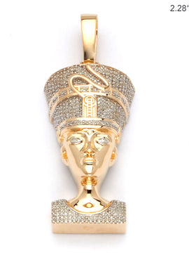 14KY 1.50CTW MICROPAVE DIAMOND NEFERTITTI PENDANT