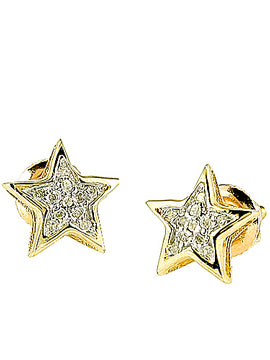 10KY 0.05CTW DIAMOND STAR EARRING