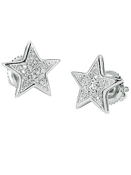 10KW 0.10CTW DIAMOND STAR EARRING