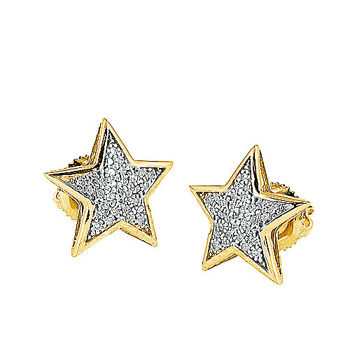 10KY 0.15CTW DIAMOND STAR EARRING