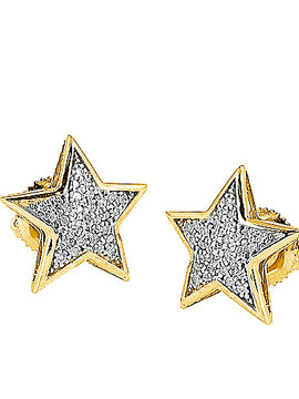 10KY 0.15CTW DIAMOND STAR EARRING