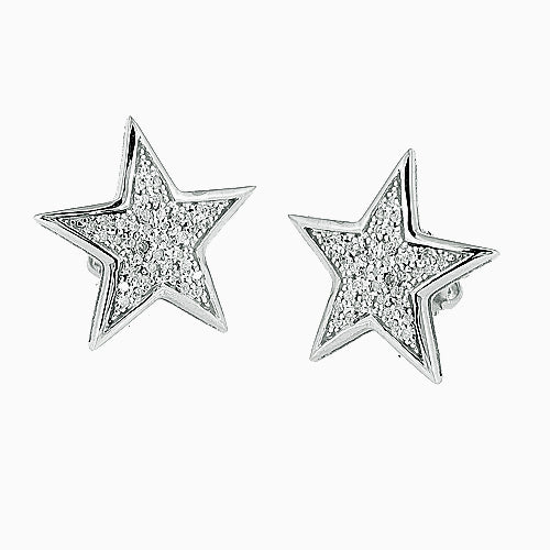 10KW 0.25CTW DIAMOND STAR EARRING