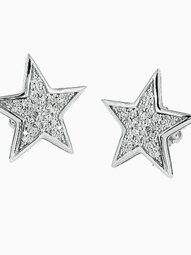 10KW 0.25CTW DIAMOND STAR EARRING