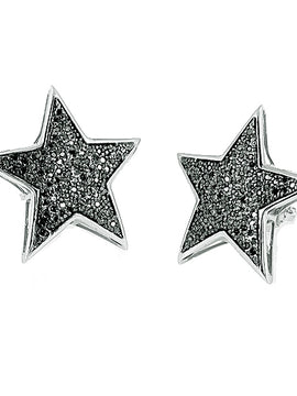 10KW 0.50CTW BLACK DIAMOND STAR EARRING