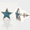 10KW 0.10CTW BLUE DIAMOND STAR EARRING