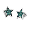 10KW 0.15CTW BLUE DIAMOND STAR EARRING