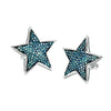 10KW 0.50CTW BLUE DIAMOND STAR EARRING