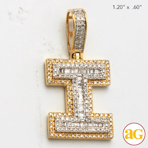 14KY 0.60 CTW DIAMOND INITIAL PENDANT &quot;I&quot;