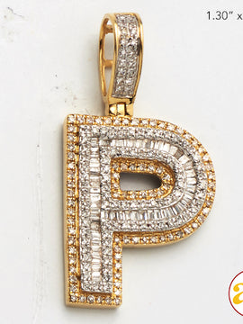 14KY 0.70 CTW DIAMOND INITIAL PENDANT "P"