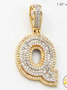 14KY 0.75 CTW DIAMOND INITIAL PENDANT "Q"