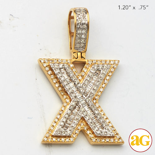 14KY 0.65CTW DIAMOND INITIAL PENDANT &quot;X&quot;