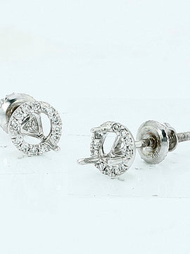 18KT 0.10CTW SEMI MOUNT EARRING