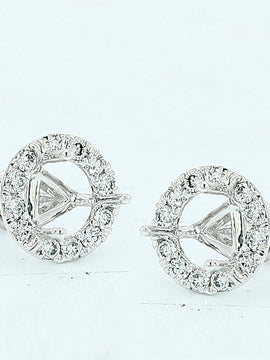 18KT 0.50CTW SEMI MOUNT EARRING