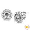 14KW 0.35CTW DIAMOND SEMI MOUNT EARRINGS