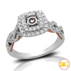 14KW+R 0.70CTW DIAMOND TWO TONE SEMI MOUNT RING -