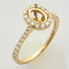 14KY 0.50CTW DIAMOND OVAL SEMI MOUNT RING