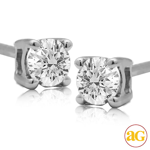 14KW 0.33CTW (1/3CT) ROUND DIAMOND EARRING STUDS