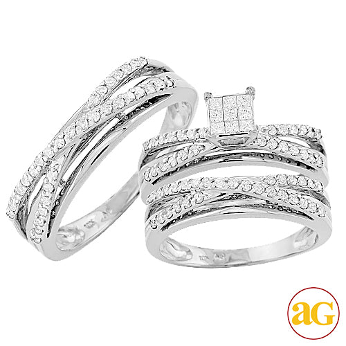 10K 0.75CTW DIAMOND TRIO SET