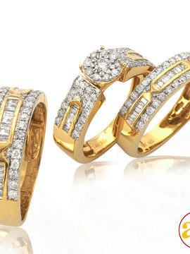 14KY 1.80 CTW DIAMOND TRIO SET