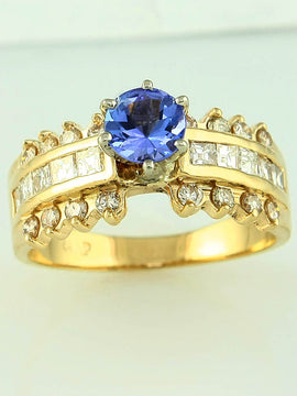 14KY 1.35CTW TANZANITE FANCY RING