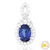 14KW 0.60CTW DIAMOND PENDANT WITH 1.47CT TANZANITE