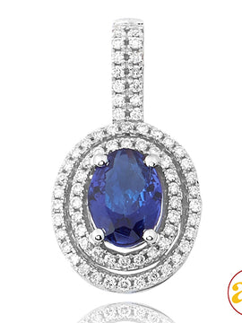 14KW 0.35CTW DIAMOND PENDANT WITH 1.35CT TANZANITE