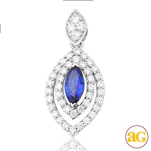 14KW 0.85CTW DIAMOND PENDANT WITH 0.67CT MARQUISE