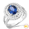 14KW 1.00CTW DIAMOND RING WITH 1.88CT OVAL TANZANI