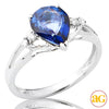 14KW 0.10CTW DIAMOND RING WITH 2.30CT PEAR SHAPED