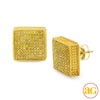 10KY 1.00CTW YELLOW DIAMOND CUBE DOME EARRINGS