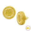 10KY 2.00CTW YELLOW DIAMOND FLAT BUTTON EARRINGS