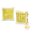 10KY 1.85CTW YELLOW PC DIAMOND FLAT KITE EARRINGS