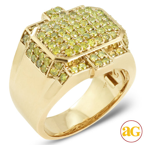 10KY 2.00CTW YELLOW DIAMOND MENS RING