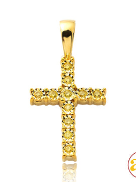 10KY 0.20CTW ILLUSION SET YELLOW DIAMOND CROSS PEN