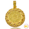 10KY 5.00CTW YELLOW DIAMOND DISC PENDANT WITH BRAI