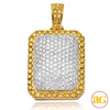 10KY 6.00CTW DIAMOND DOGTAG PILLOW PENDANT WITH SI