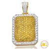 10KY 6.00CTW YELLOW DIAMOND DOGTAG PILLOW PENDANT