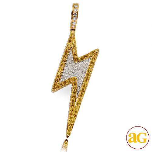 10KY 6.40CTW DIAMOND LIGHTNING BOLT WITH YELLOW DI