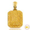 10KY 3.85CTW YELLOW DIAMOND 3-D DOME DOGTAG PENDAN